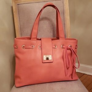 JustFab coral tote bag